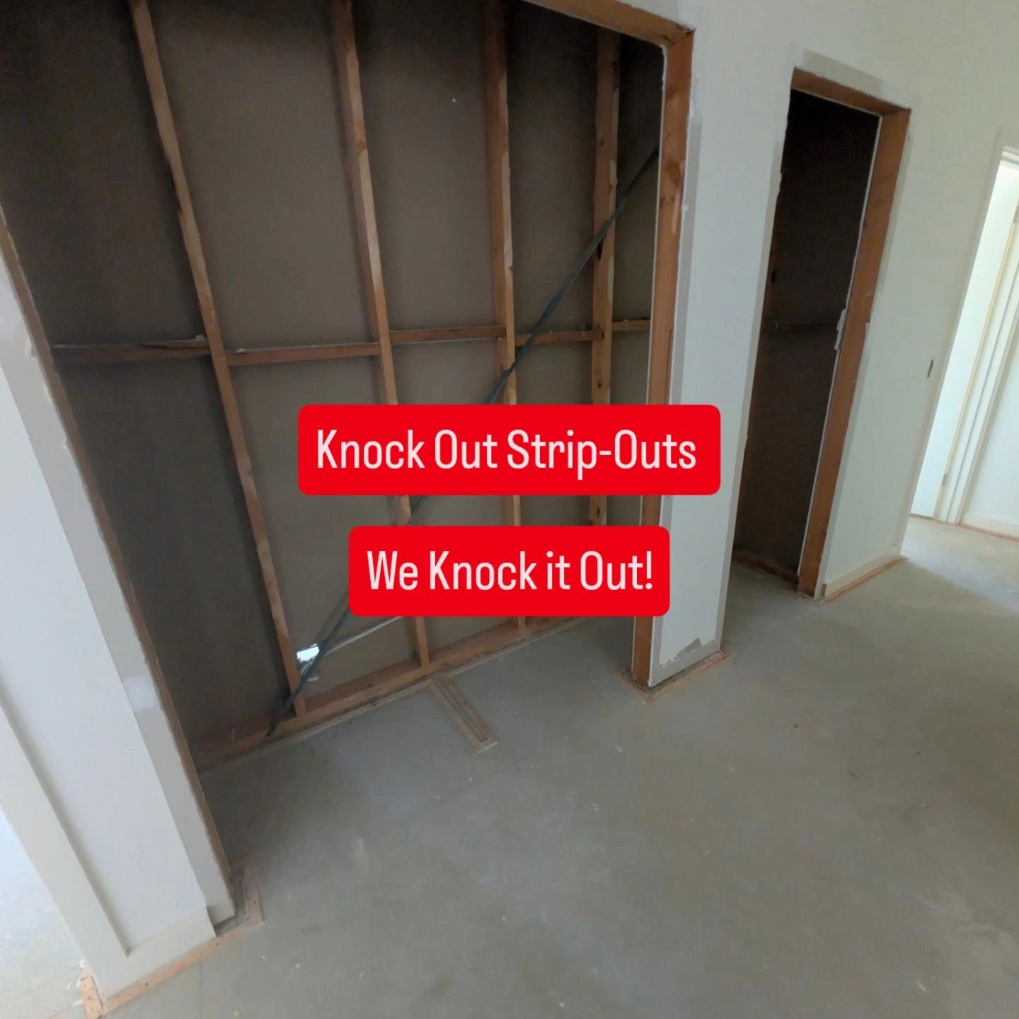 Renovation with wooden framing and drywall