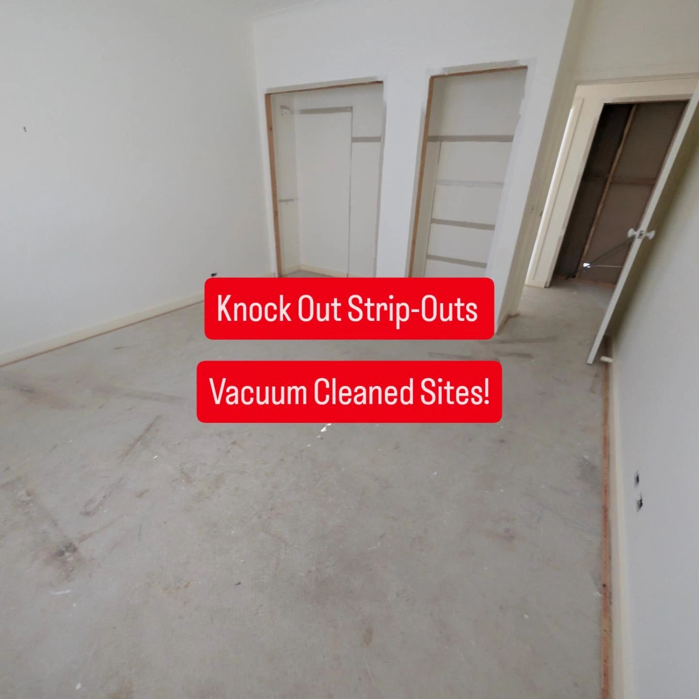 Empty room with bare concrete flooring
