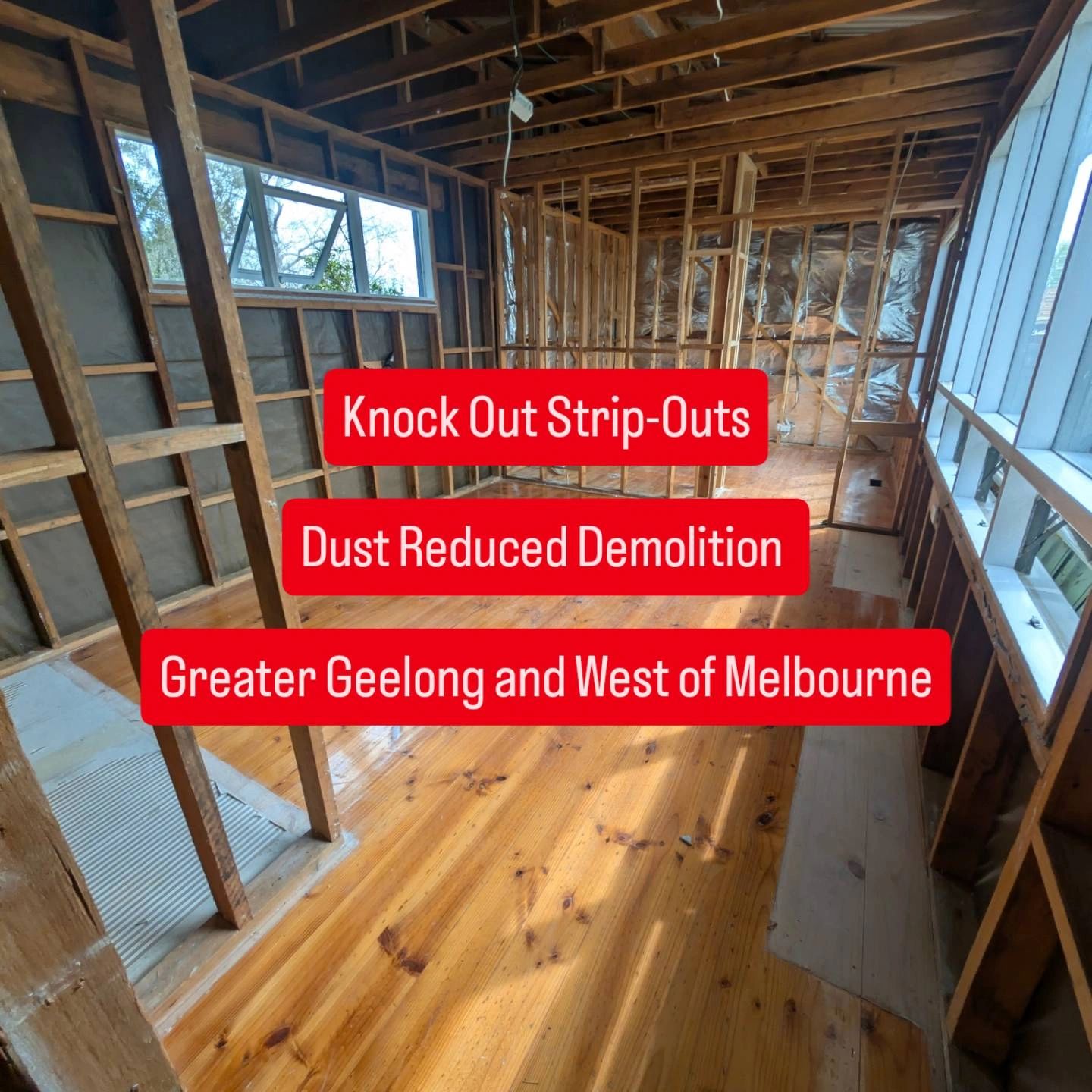 Residential renovation with exposed studs